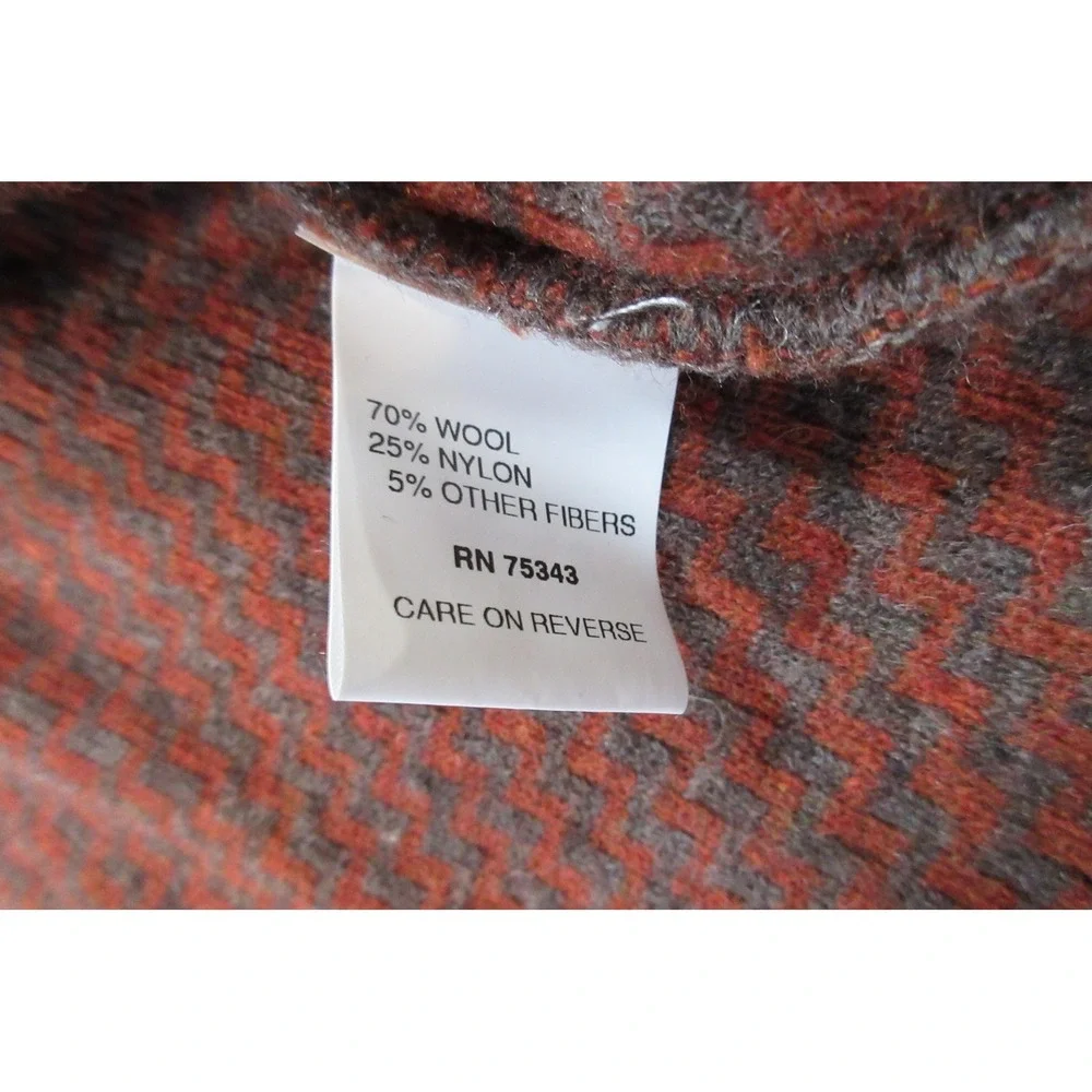 Chiaramente Cardigan Sweater Womens Large Orange Wool Blend Mock Neck Made Italy
